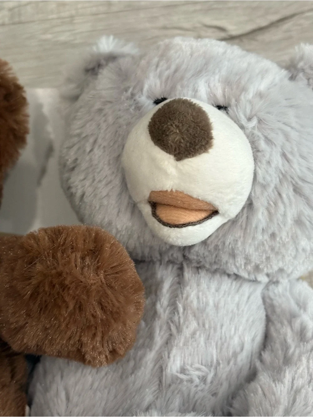 3-Pack Plush Bear Dog Toys - Cream, Brown & Gray DS Brand New!